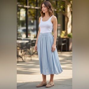 Philosophy Light Blue A-Line Skirt